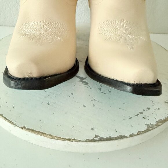 Lane SMOKESHOW Womens Cowboy Boots 8 Pale Ivory Leather Western Cowgirl Tall - Picture 7 of 13